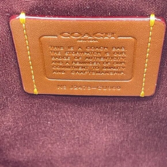 NEW COACH Womens Ellie File Crossbody Bag Pebble Leather CU960 Gold/Pink - Picture 11 of 12